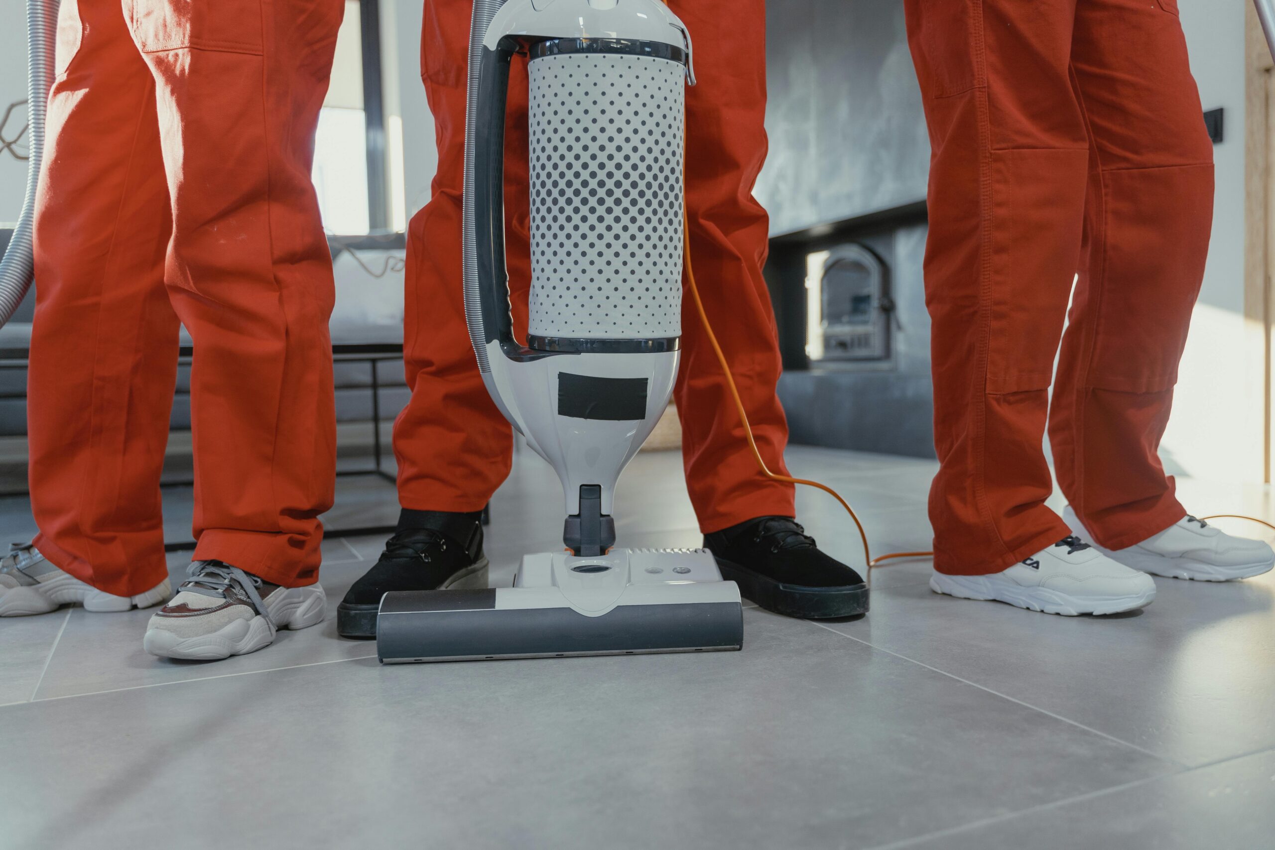 Cleaners using an upright vacuum