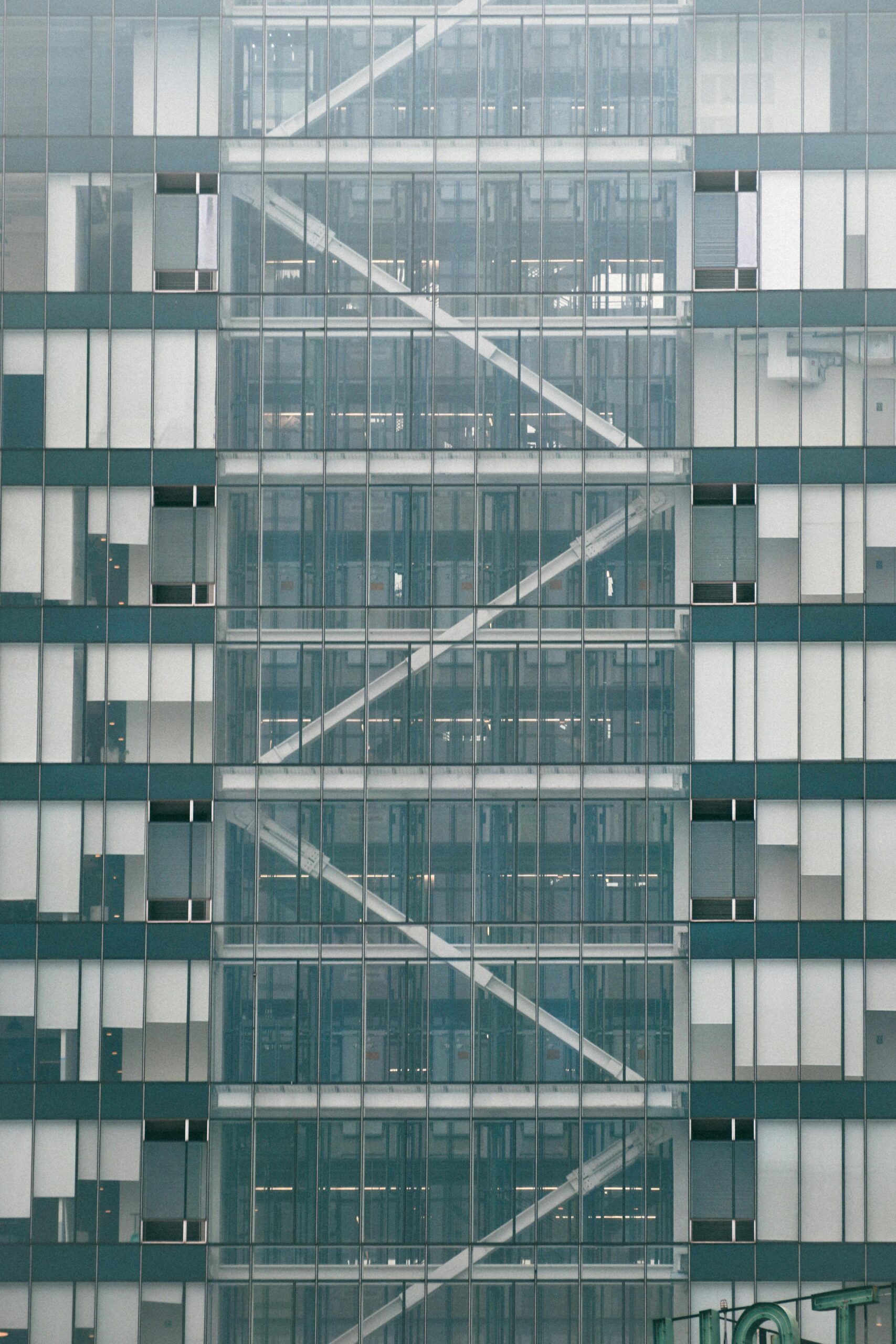 High-rise building with diagonal bracing