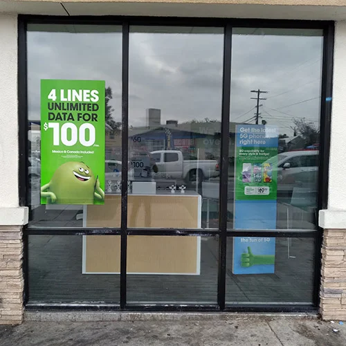 Cricket storefront windows