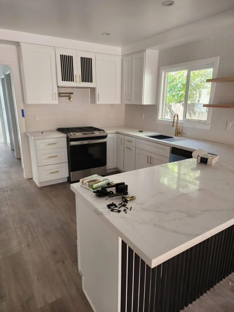 White kitchen under renovation