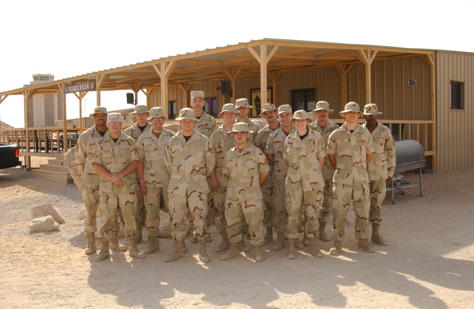 military group on the desert